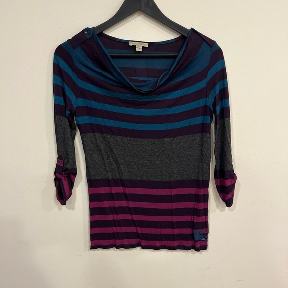 Burberry Striped Long Sleeve Top - Blue, Purple, Gray - Picture 2 of 8